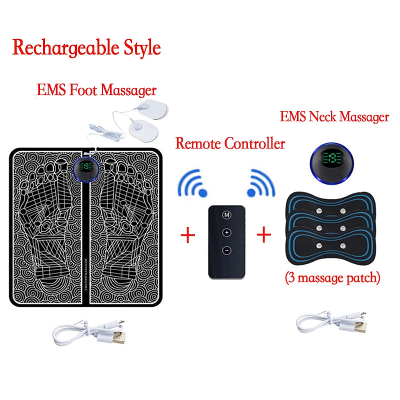 Electric Foot Massager + Electric Muscle Massager + Intelligent Remote Control